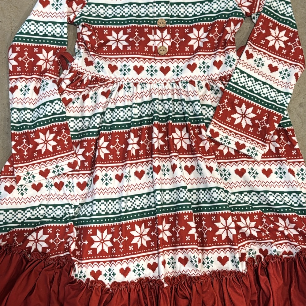 Cheeky Plum Red and Green Festive Dress